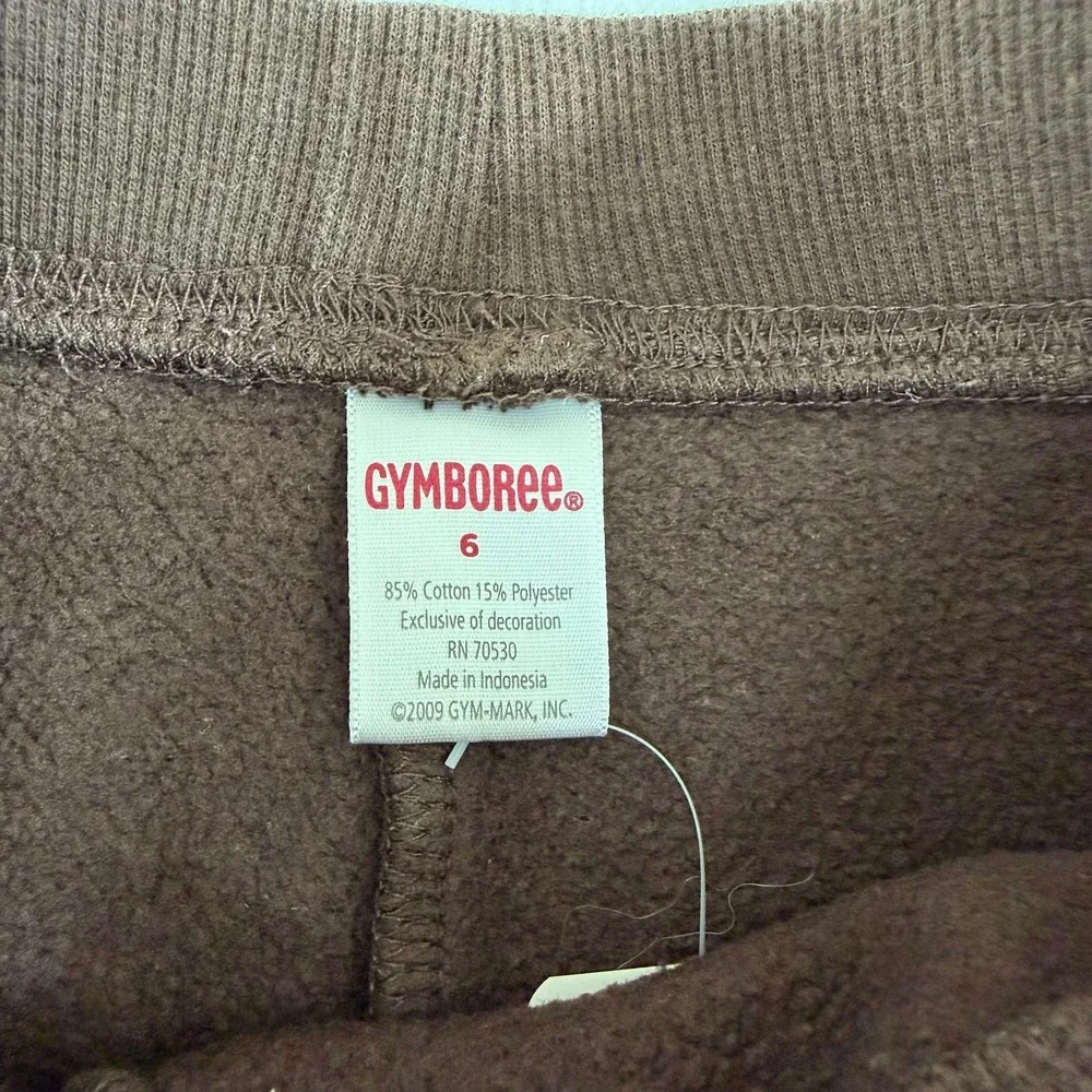 Gymboree girl's brown embroidered pull on cotton thick sweatpants casual pants 6